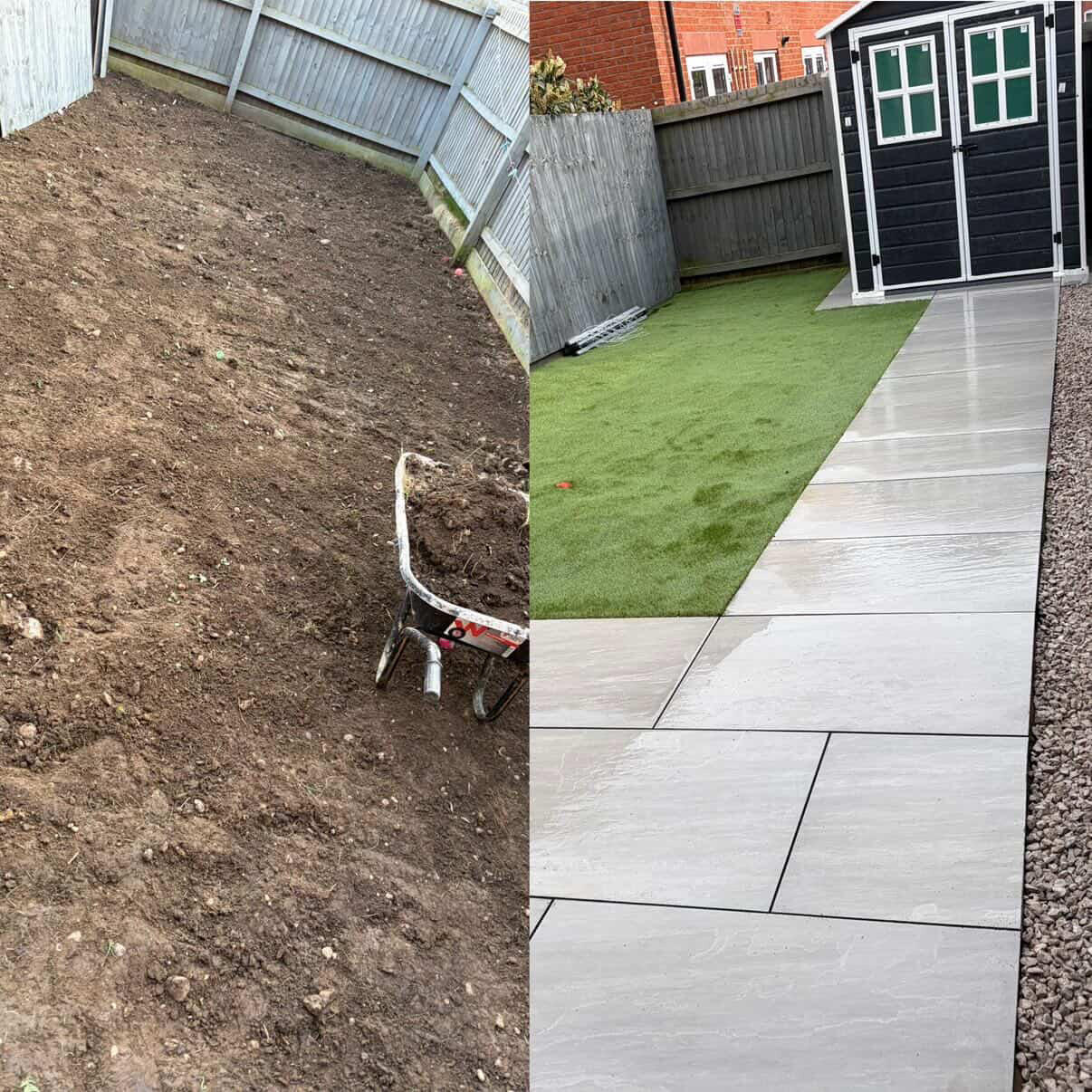 before and after of a recent job